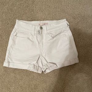 White jean shorts